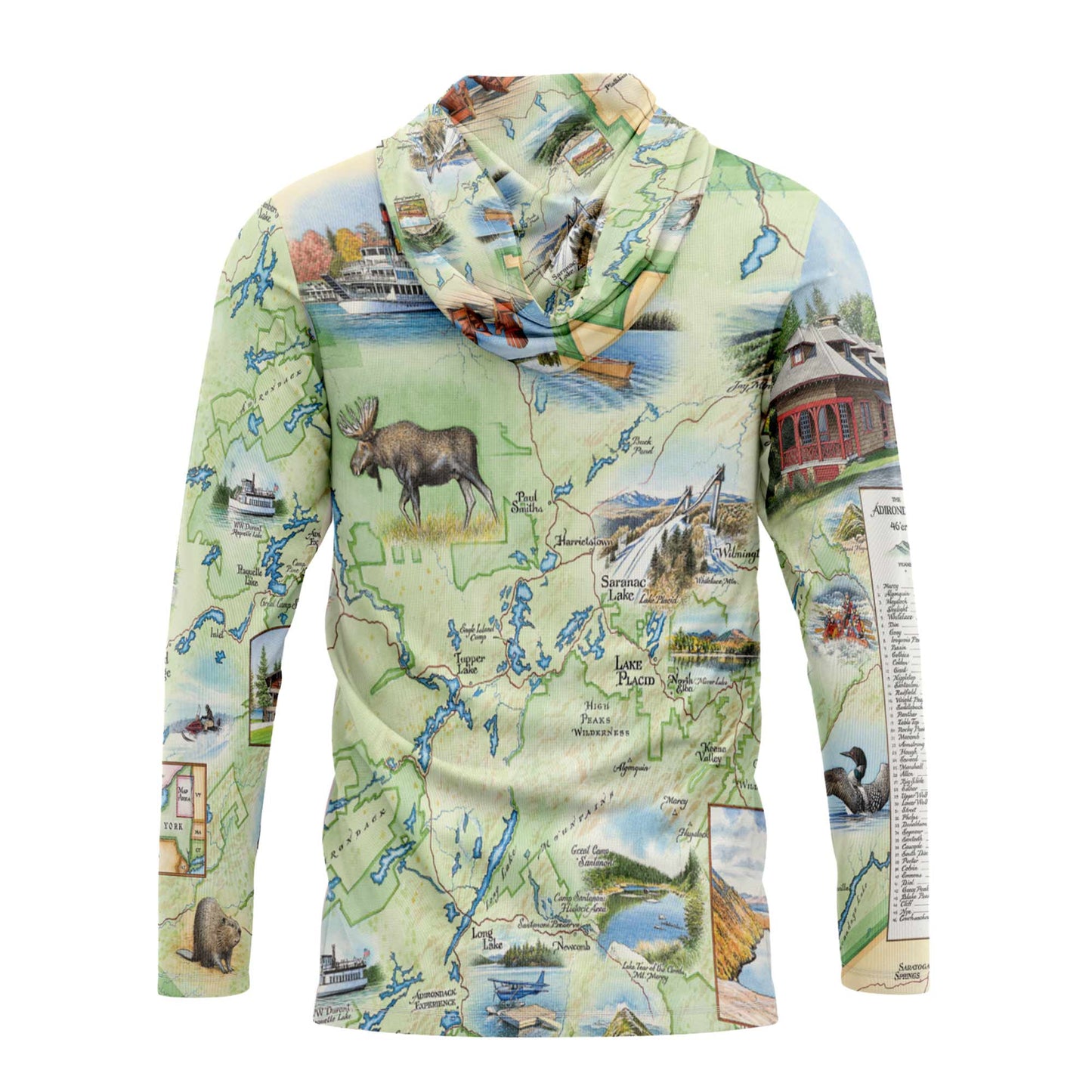 Adirondacks Map UltraLight Sunshirt Hoodie – UPF 50+