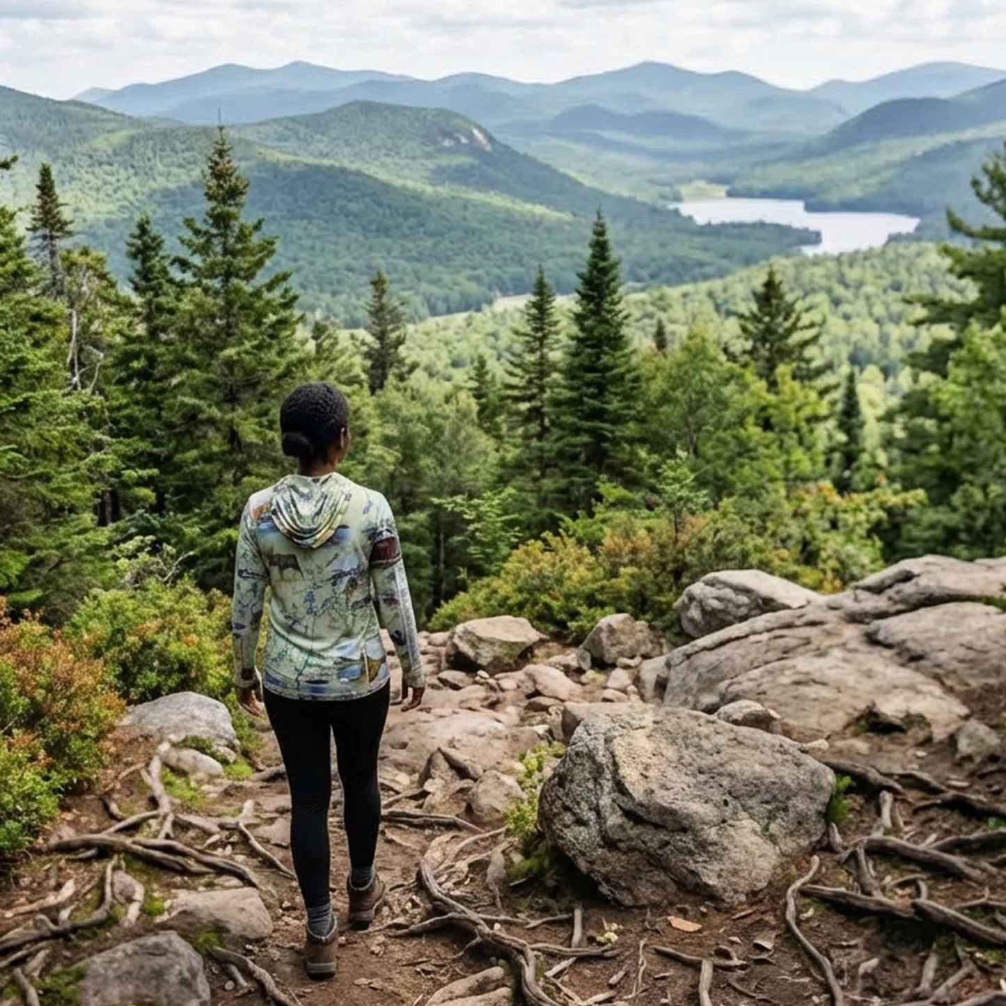Adirondacks Map UltraLight Sunshirt Hoodie – UPF 50+