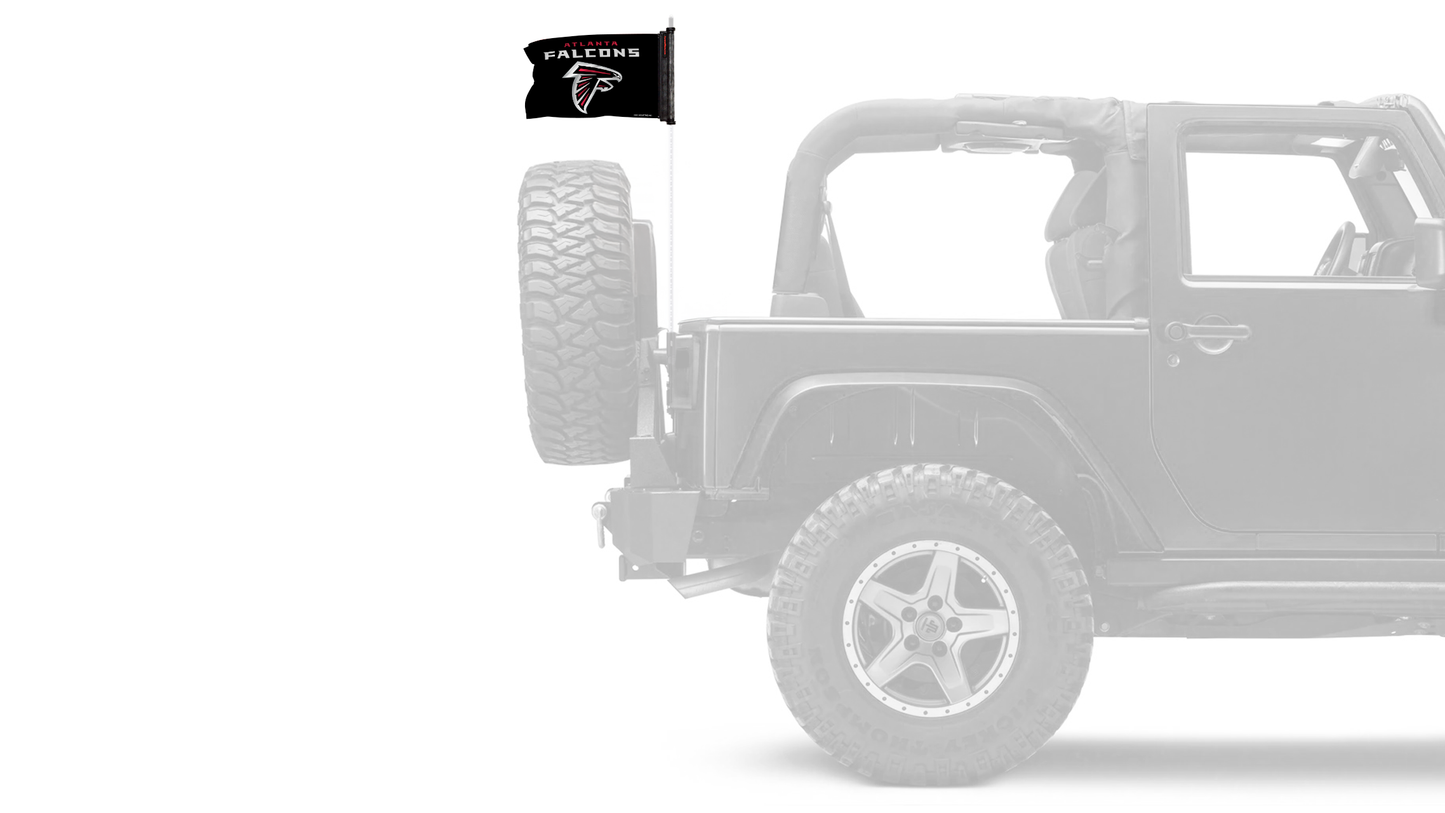 Atlanta Falcons 11"x17" Forever Wave Flag for Jeep Wrangler JKU 4-Door 2007-2018