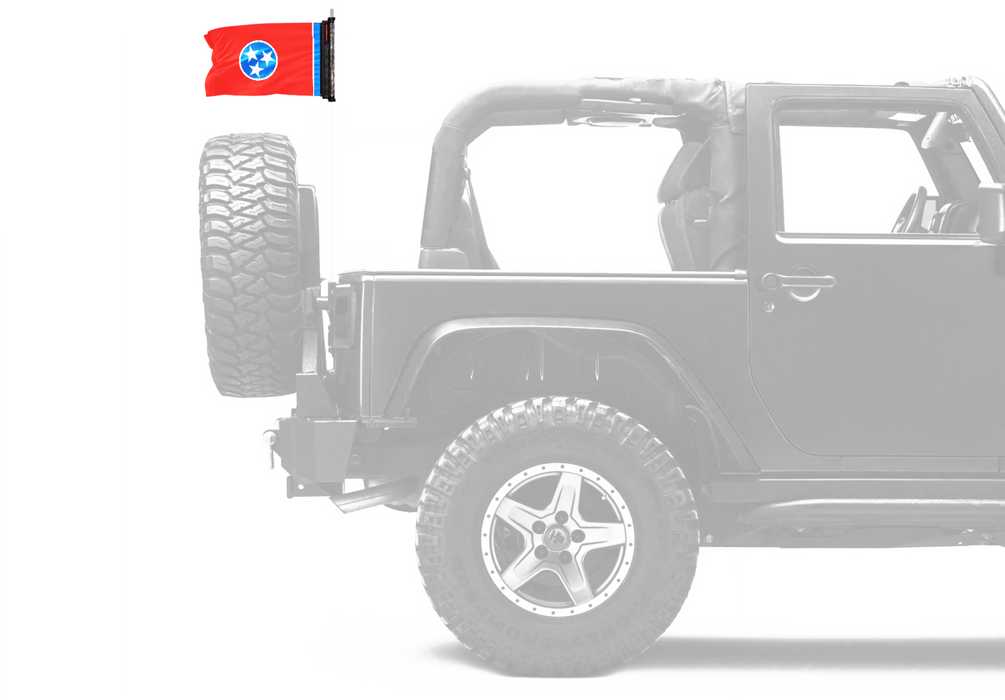 State Flag Tennessee 12"x18" Forever Wave Flag for Jeep Wrangler JKU 4-Door 2007-2018