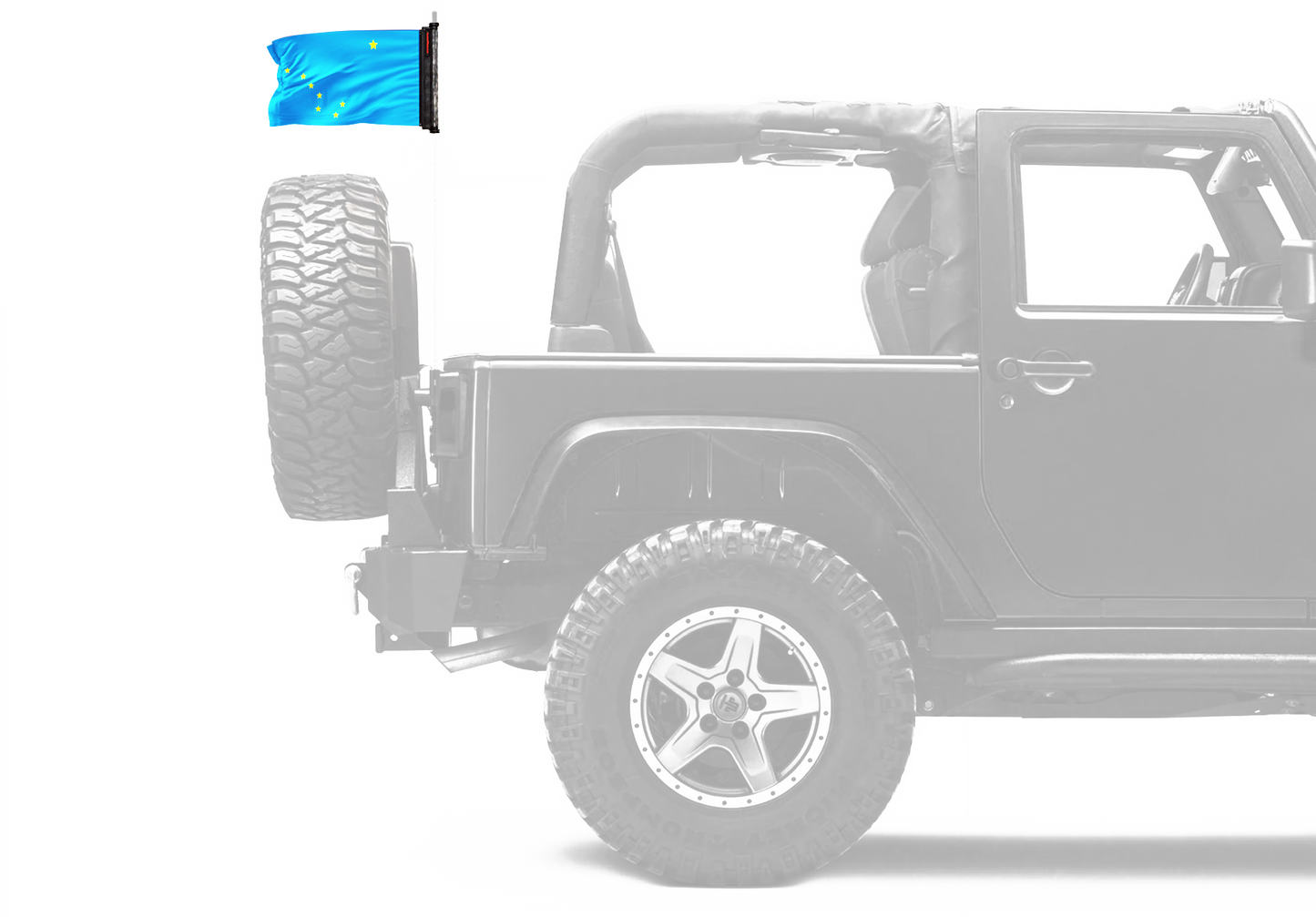 State Flag Alaska 12"x18" Forever Wave Flag for Jeep Wrangler JK 2-Door 2007-2018