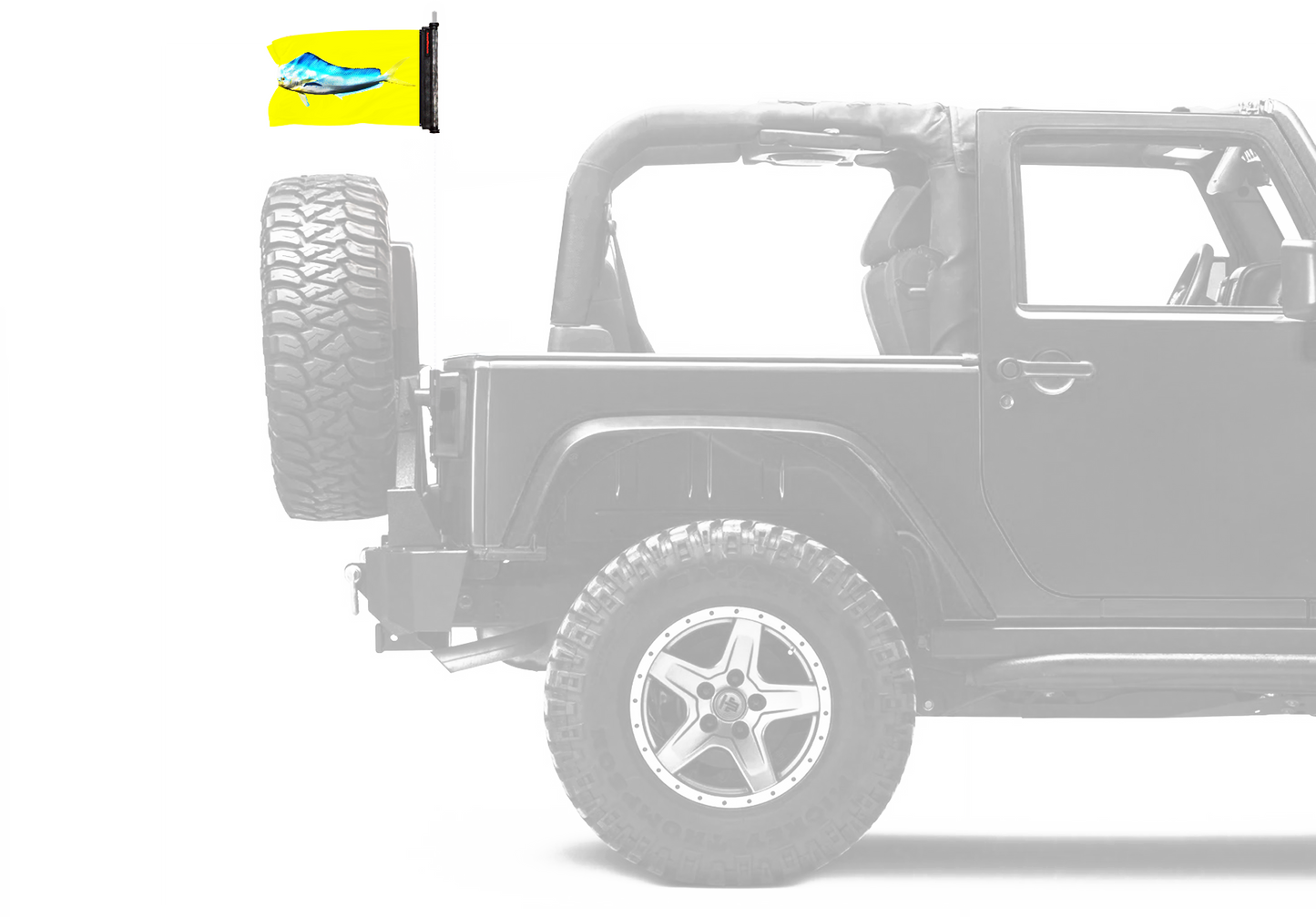Dolphin 12"x18" Forever Wave Flag for Jeep Wrangler JK 2-Door 2007-2018