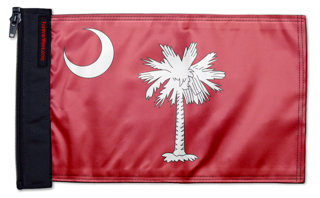 State Flag South Carolina Big Red 12"x18" Forever Wave Flag for Golf Carts