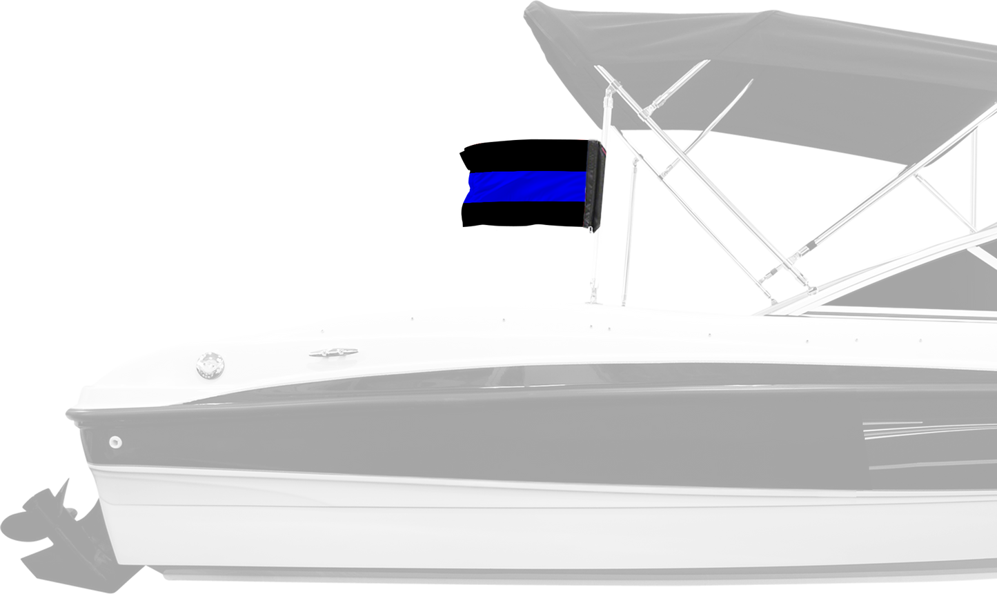 Thin Blue Line 12"x18" Forever Wave Flag for Boats