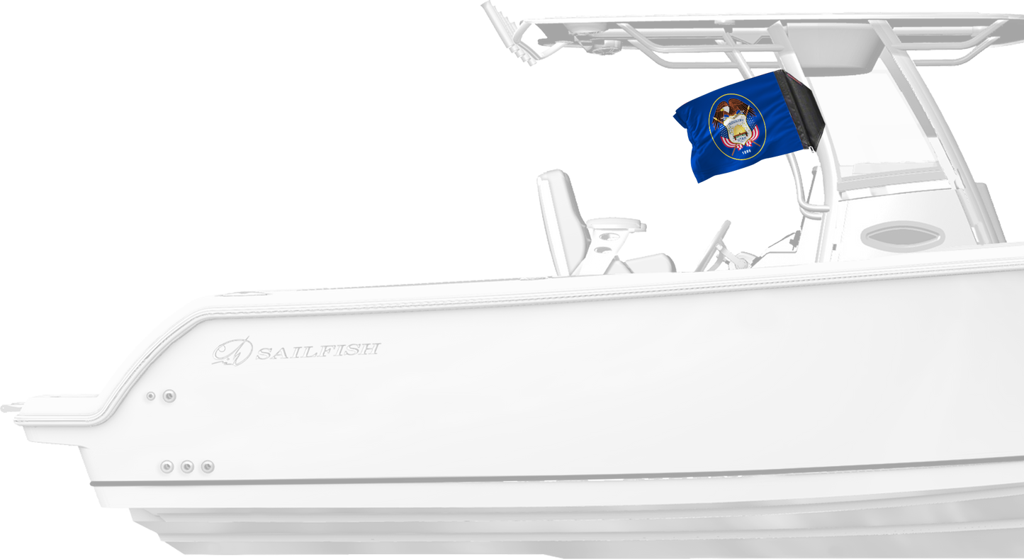 State Flag Utah "Old Style" 12"x18" Forever Wave Flag for Boats