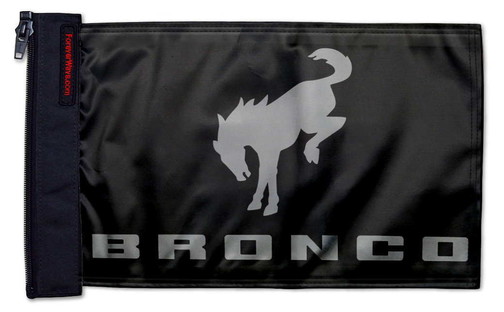 Bucking Bronco 12"x18" Forever Wave Flag