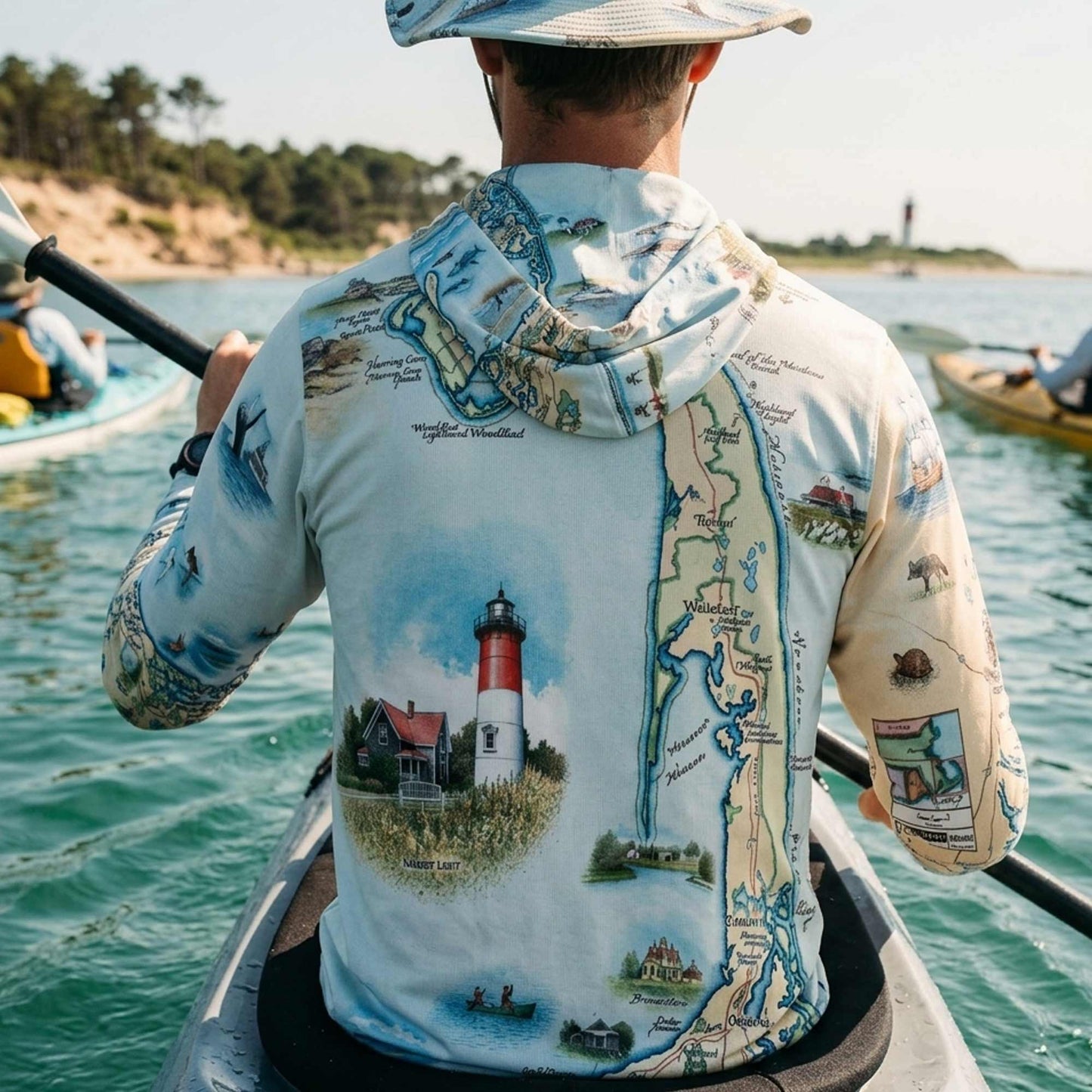 Cape Cod Map UltraLight Sunshirt Hoodie – UPF 50+