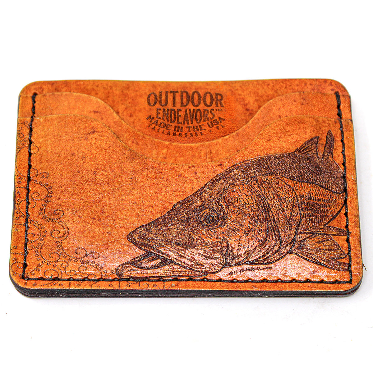 Handcrafted Leather Slim Card Holder Wallet  - Snook