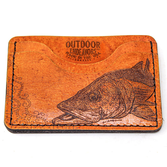Handcrafted Leather Slim Card Holder Wallet  - Snook