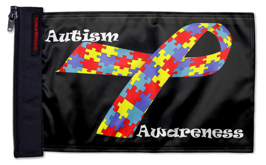 Autism Awareness 12"x18" Forever Wave Flag for Golf Carts