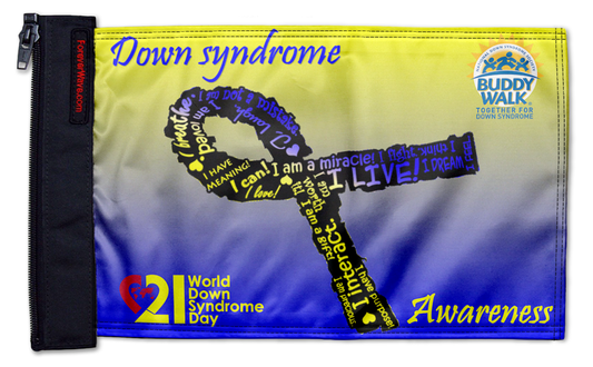 Down Syndrome Awareness 12"x18" Forever Wave Flag for Jeep Wrangler LJ 2003-2006