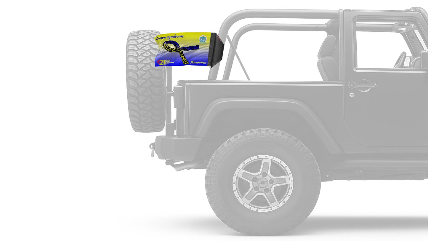 Down Syndrome Awareness 12"x18" Forever Wave Flag for Jeep Wrangler LJ 2003-2006