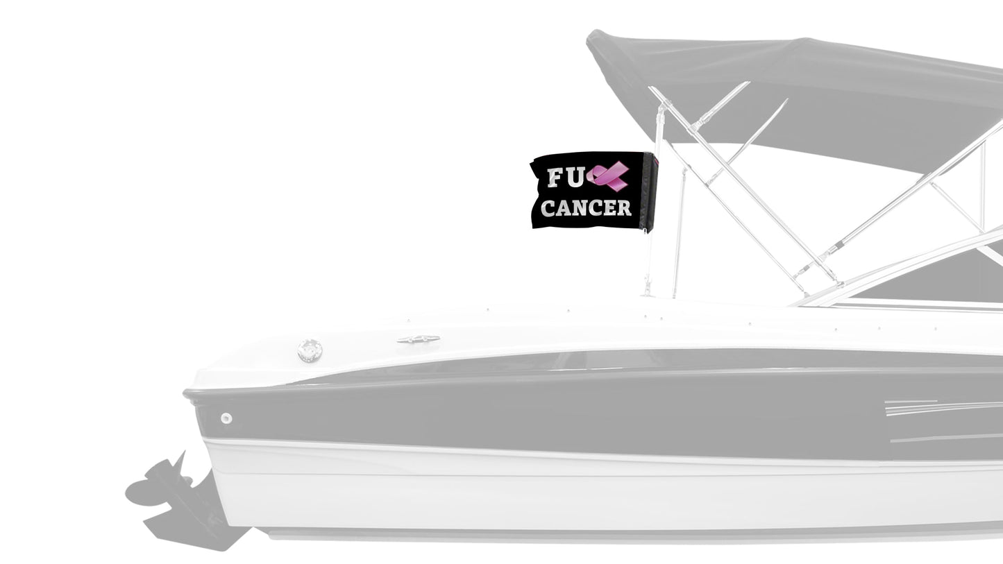 FU Cancer 12"x18" Forever Wave Flag for Boats