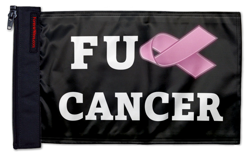 FU Cancer 12"x18" Forever Wave Flag for Boats