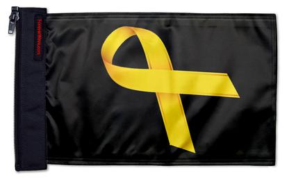 Gold Ribbon 12"x18" Forever Wave Flag for Jeep Wrangler JLU 4-Door 2018-Present