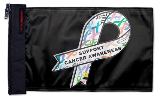 Support Cancer Awareness 12"x18" Forever Wave Flag for Boats