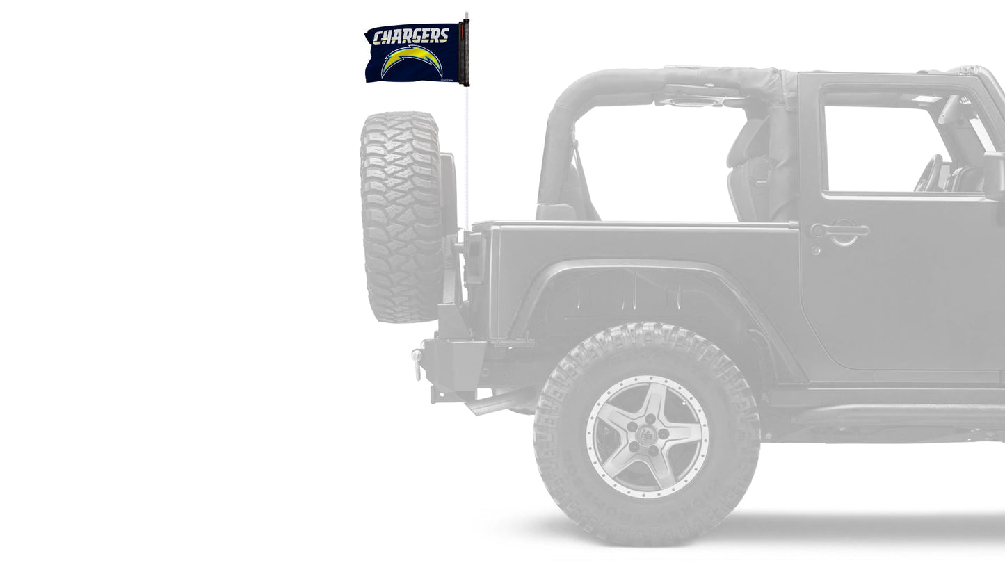 Los Angeles Chargers 11"x17" Forever Wave Flag for Jeep Wrangler LJ 2003-2006