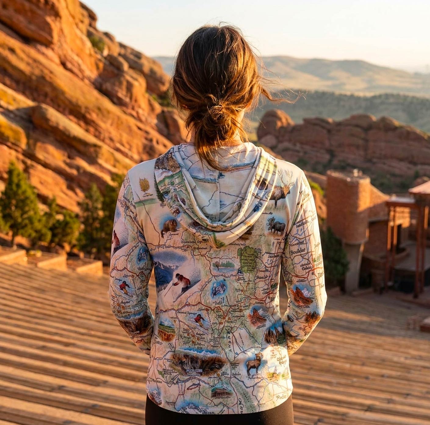 Colorado State Map UltraLight Sunshirt Hoodie – UPF 50+