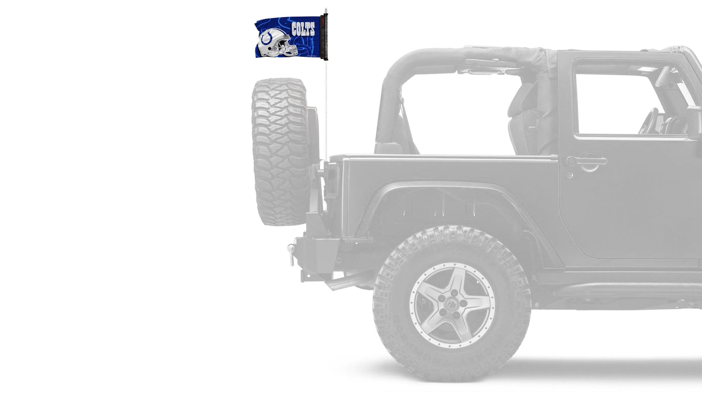 Indianapolis Colts 11"x17" Forever Wave Flag for Jeep Wrangler TJ 1996-2006
