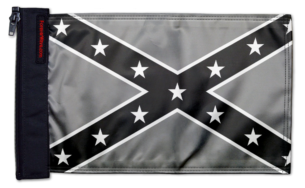 Confederate Subdued 12"x18" Forever Wave Flag for Jeep Wrangler JK 2-Door 2007-2018