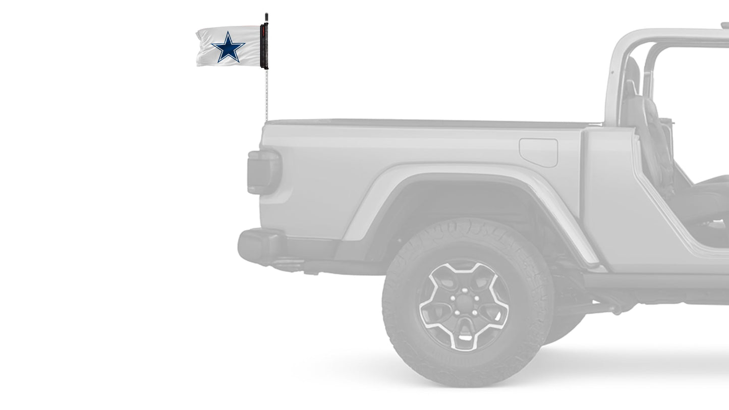 Dallas Cowboys White 11"x17" Forever Wave Flag for Jeep Wrangler JK 2-Door 2007-2018