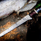 Handmade Damascus Fillet Knife 13” – Buffalo Horn, Rosewood & Brass Handle with Leather Sheath