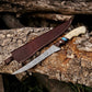 Fishing Fillet & Boning Knife – 13" Damascus Steel with Camel Bone & Rosewood Handle + Leather Sheath