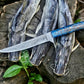 Custom Handmade Damascus Fillet Knife – 13” Pine Cone Handle with Leather Sheath