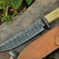 Handmade Damascus Bowie Knife with Bone Handle – 15"