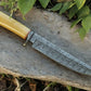 Handmade Damascus Bowie Knife with Bone Handle – 15"