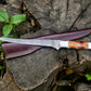 Custom Handmade Damascus Filleting Knife – 13" Camel Bone Handle with Leather Sheath