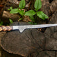Handmade Damascus Fillet Knife 8” – Rosewood & Olive Wood Handle with Leather Sheath