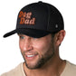 Dog Dad Trucker Hat Leather  |  Black Paw Snapback