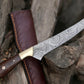 Damascus Fillet Knife – 13" Rosewood Handle & Leather Sheath