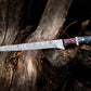 Handmade Damascus Fillet Knife 13” – Buffalo Horn, Rosewood & Brass Handle with Leather Sheath