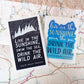 Drink the Wild Air Emerson Quote Sticker - Blue Die Cut