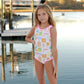 Lainsnow X The Last Mango: Mini Charleston One Piece- Postcards from Paradise