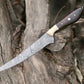 Damascus Fillet Knife – 13" Rosewood Handle & Leather Sheath