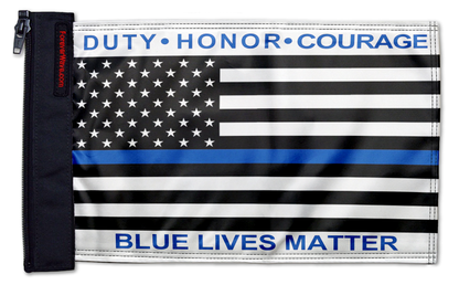 Blue Lives Matter 12"x18" Forever Wave Flag for Jeep Wrangler JLU 4-Door 2018-Present