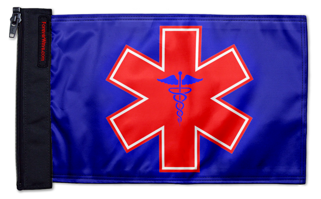 Medical 12"x18" Forever Wave Flag for Jeep Wrangler JL 2-Door 2018-Present