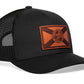 Florida Flag Trucker Hat Leather  |  Black FL Snapback