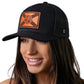 Florida Flag Trucker Hat Leather  |  Black FL Snapback
