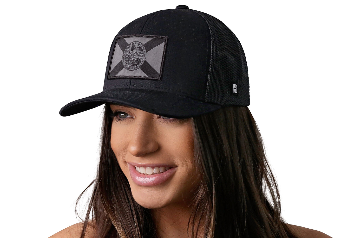 Florida Flag Trucker Hat  |  Black tactical Snapback