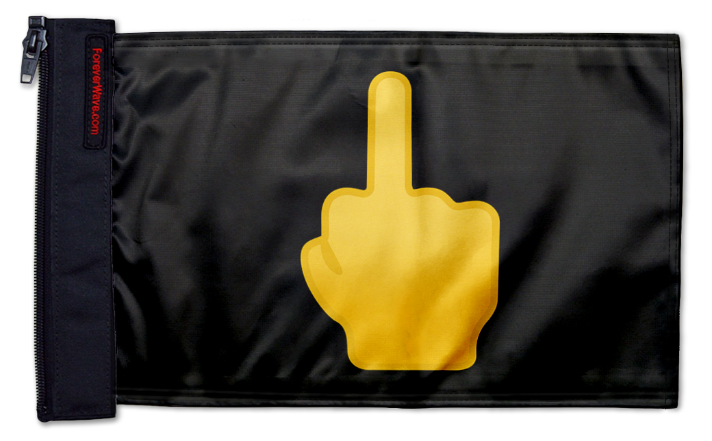 Emoji Middle Finger 12"x18" Forever Wave Flag for Boats
