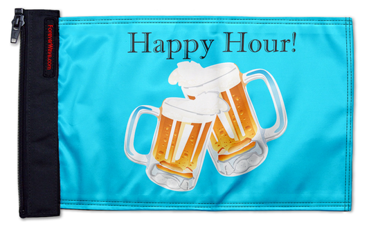 Happy Hour Beers 12"x18" Forever Wave Flag for Jeep Wrangler JKU 4-Door 2007-2018