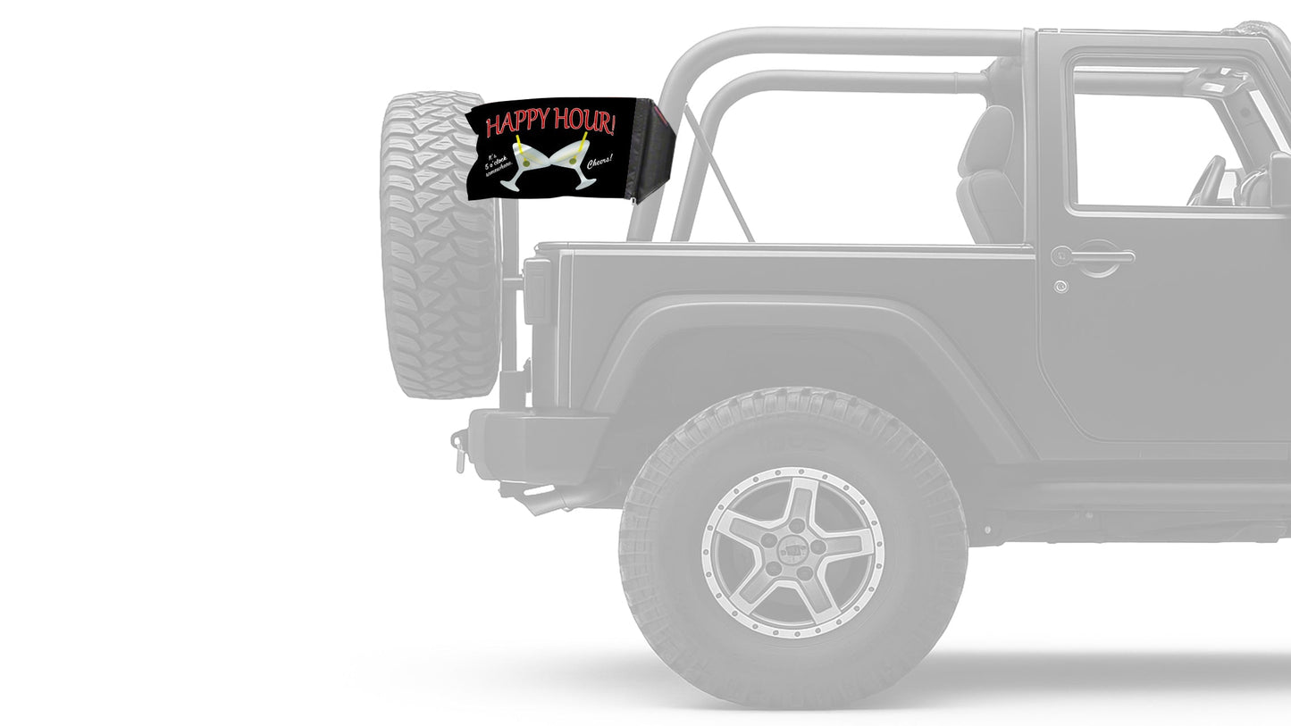 Happy Hour Martinis 12"x18" Forever Wave Flag for Jeep Wrangler CJ-7 and CJ-8 1976-1986