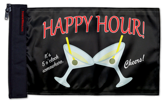 Happy Hour Martinis 12"x18" Forever Wave Flag for Bronco