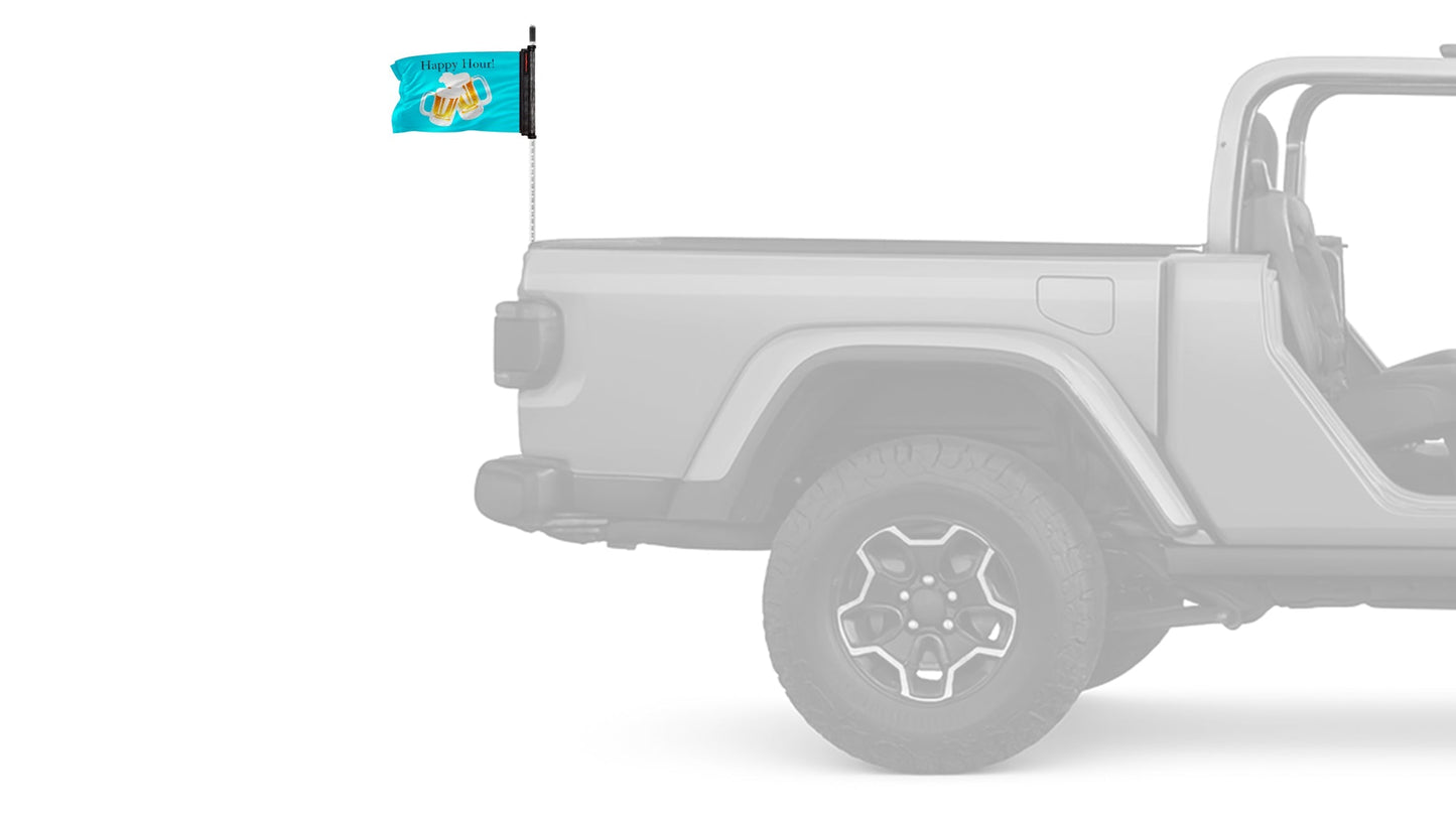 Happy Hour Beers 12"x18" Forever Wave Flag for Jeep Wrangler CJ-7 and CJ-8 1976-1986
