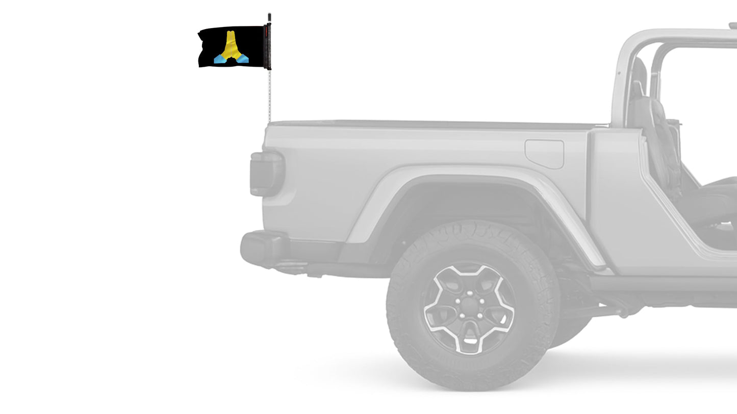 Emoji Praying Hands 12"x18" Forever Wave Flag for Jeep Wrangler JL 2-Door 2018-Present