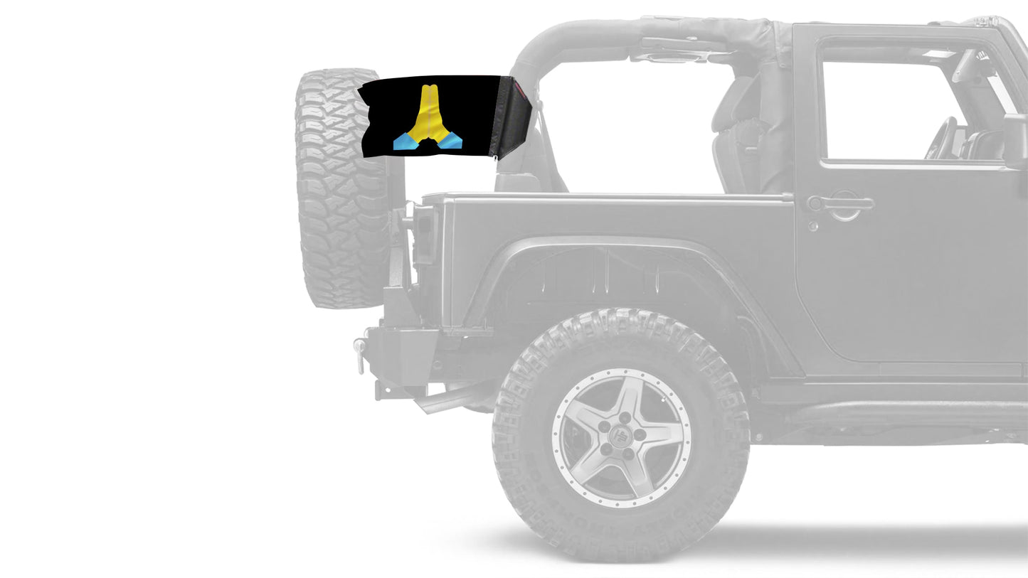 Emoji Praying Hands 12"x18" Forever Wave Flag for Jeep Wrangler TJ 1996-2006